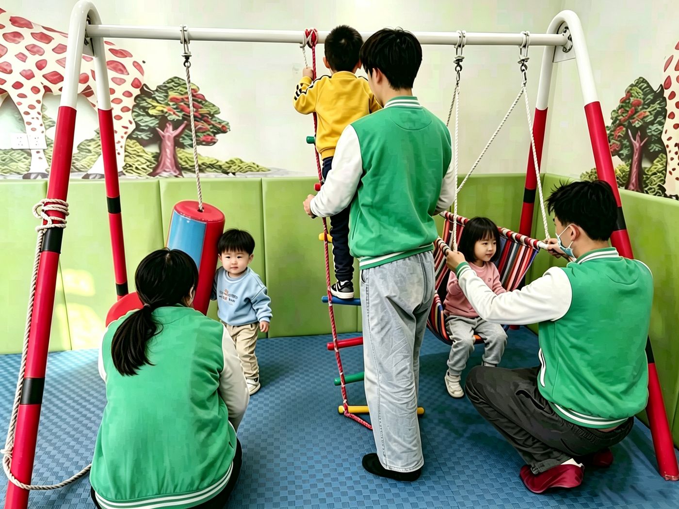 中心老师给小朋友上课实拍
